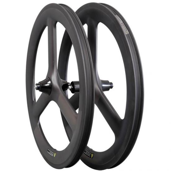 Carbon Tri Spoke Wheels 20 Inch 406 Folding Ride Rim Brake Carbon ...